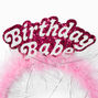 &quot;Birthday Babe&quot; Pink Feather &amp; Tinsel Headband,