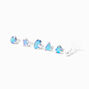 Sterling Silver AB Shaped Stud 16G Helix Earrings - 6 Pack,