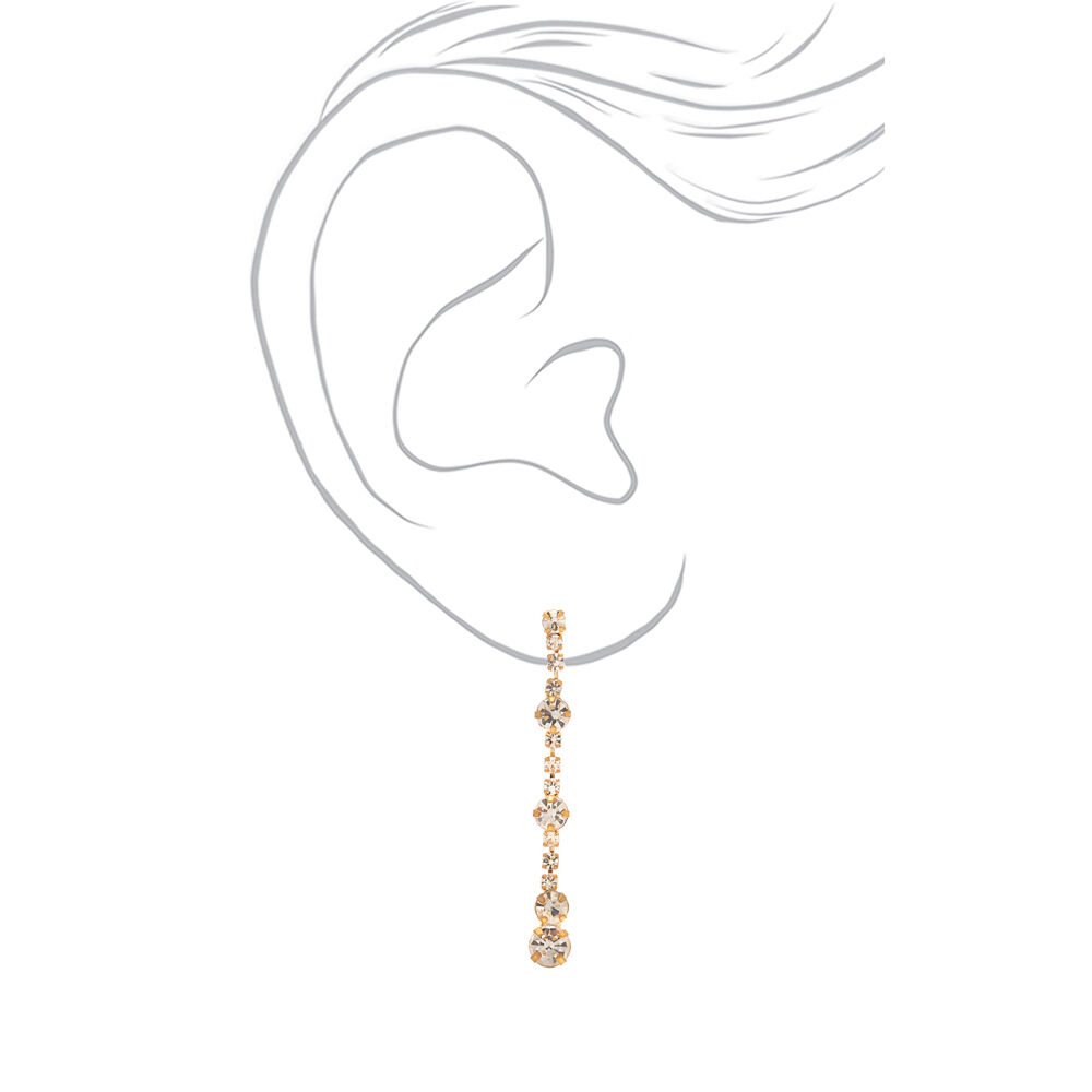 Buy 14K Gold Chain Front to Back Linear Drop Earring, Push Back Dangle Drop  Earrings Online in India - Etsy