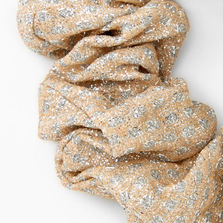 Medium Gold &amp; Silver Lurex Hair Scrunchie,