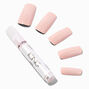 Glossy Rose Long Square Vegan Faux Nail Set - 24 Pack,