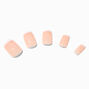 Beige French Mid Square Vegan Faux Nail Set - 24 Pack,