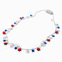 Red, White, &amp; Blue Stars Light Up Necklace,