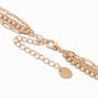 Gold Mixed Chain Link Multi Strand Chain Necklace,