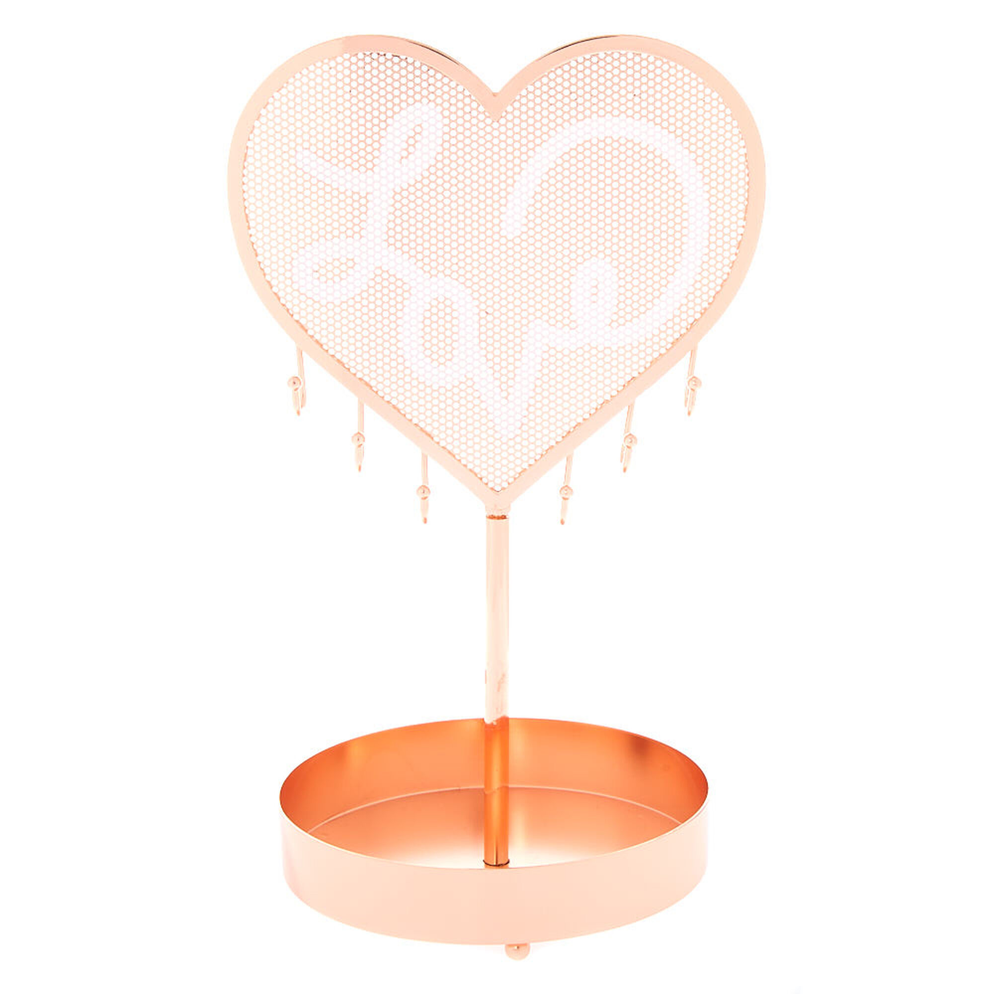Love Heart Jewelry Holder Stand Rose Gold Icing Us