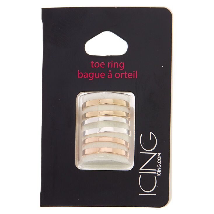 Mixed Metal Double Band Toe Ring Set,