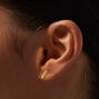 Icing Select 18k Yellow Gold Plated Titanium Mini Bar Stud Earrings,