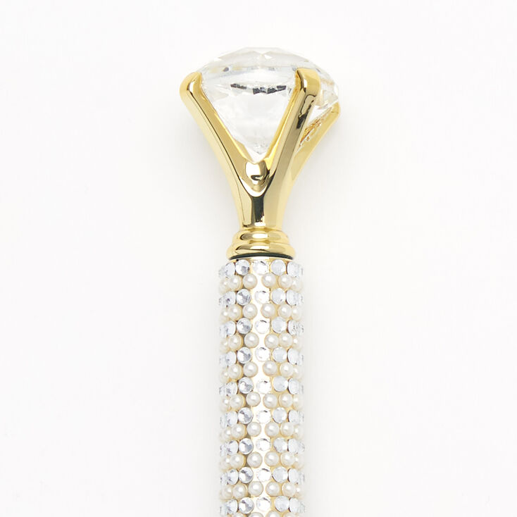 Diamond Top Pearl Studded Pen,