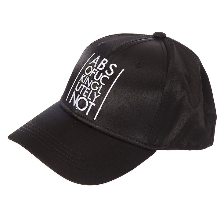 Black Satin ABSOFXCKINGLUTELYNOT Baseball Hat,