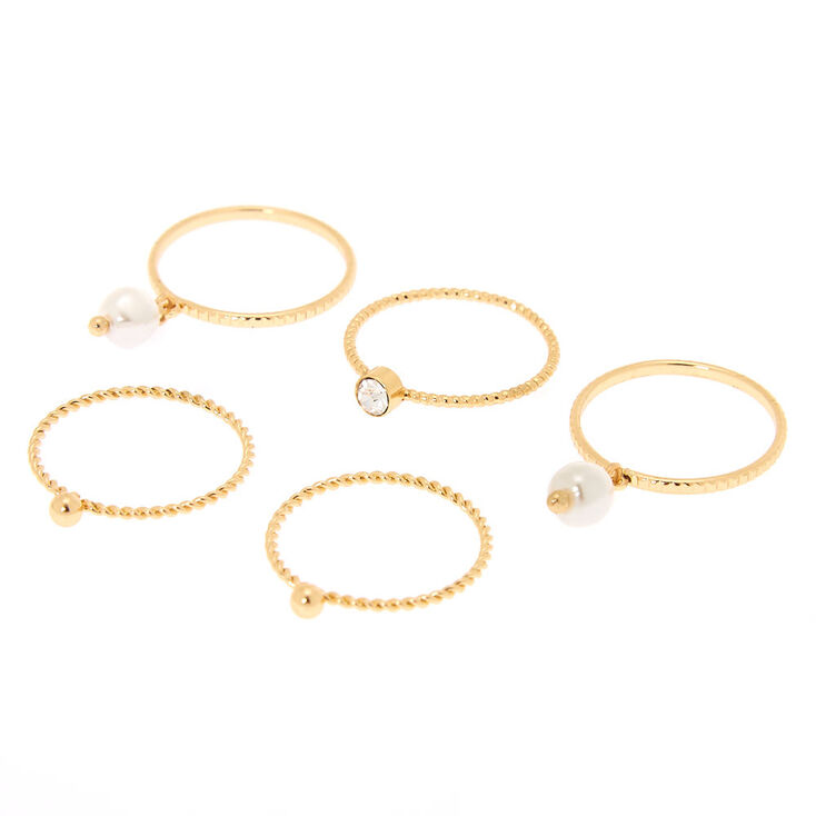 Gold Embellishment Rings - 5 Pack,