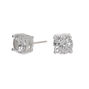 Sterling Silver Cubic Zirconia Round Basket Stud Earrings - 4MM,