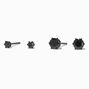 Titanium Black Graduated Round Cupcake Stud Earrings - 2 Pack,