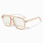 Solar Blue Light Reducing Aviator Clear Lens Frames - Light Brown,