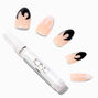 Black &amp; White Flame Stiletto Vegan Faux Nail Set - 24 Pack,