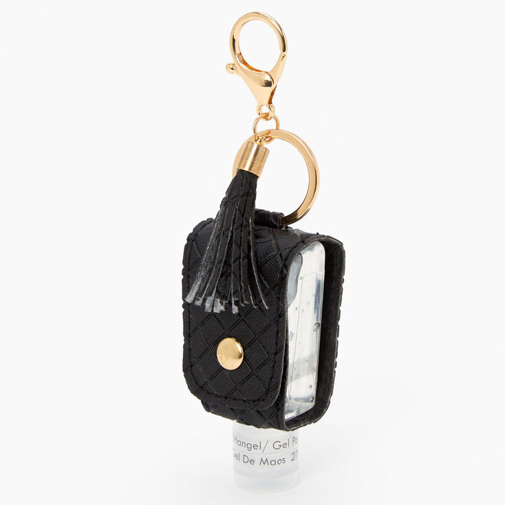 Black Quilt Holder with Anti-Bacterial Hand Sanitizer,