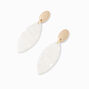 White Pearlized Gold-tone 1&quot; Drop Earrings,