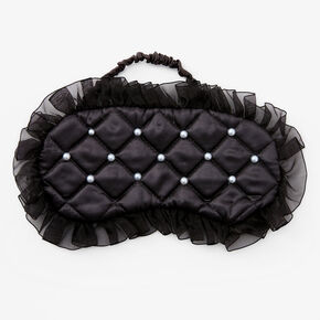 Black &amp; White Polka Dot Quilted Sleeping Mask,