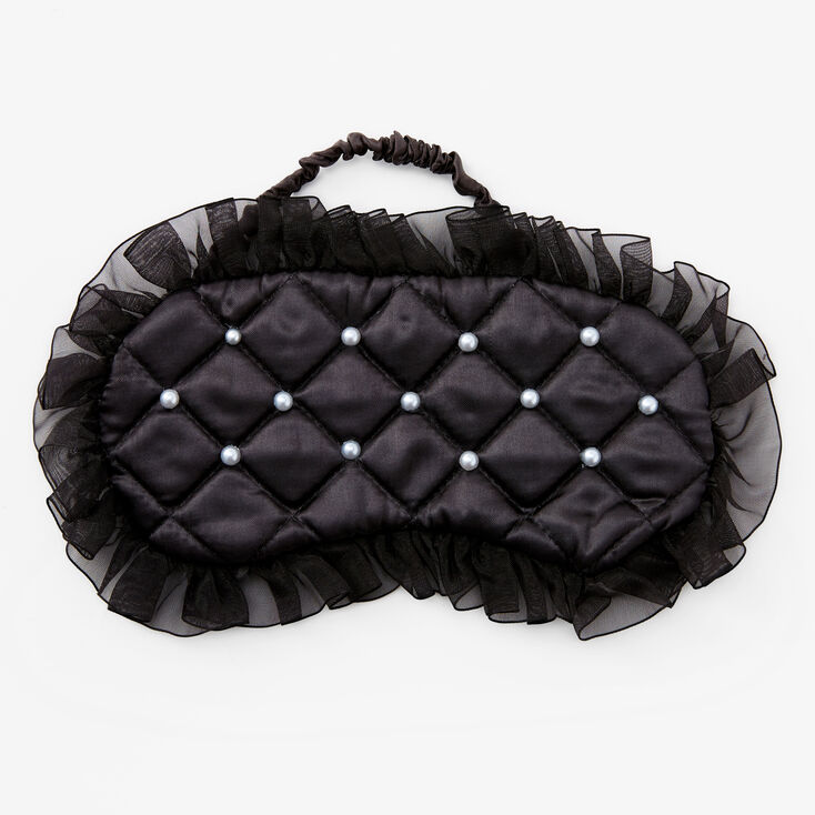 Black &amp; White Polka Dot Quilted Sleeping Mask,