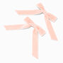 Blush Pink Velvet Hair Bow Clips - 2 Pack,
