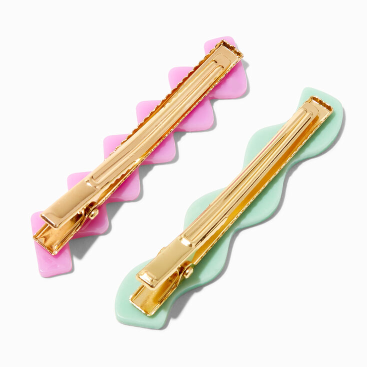 Chunky Daisy &amp; Zig Zag Barrettes &#40;4 Pack&#41;,