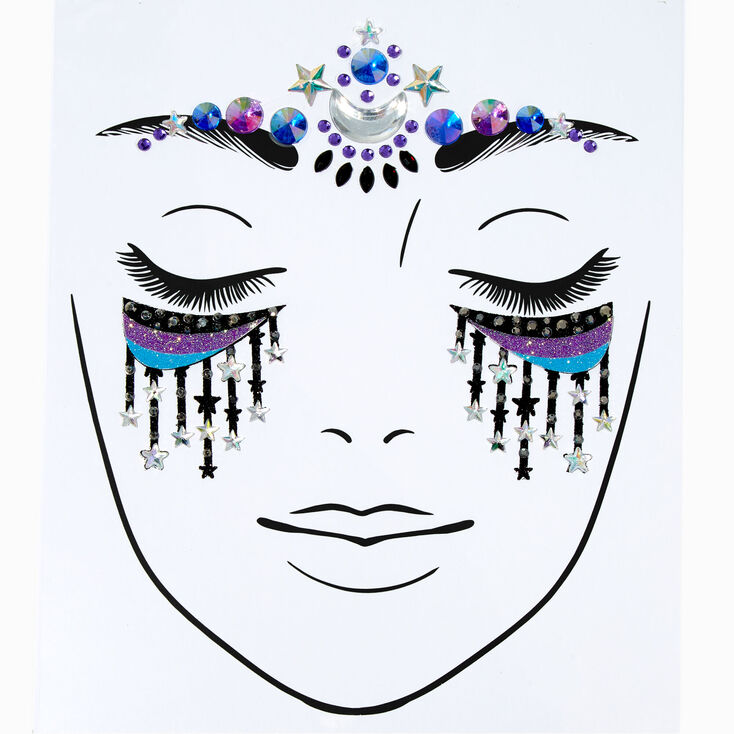Iridescent Gemstone Face Stickers,