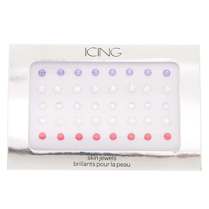 Iridescent Star Mini Skin Jewels - Pink,