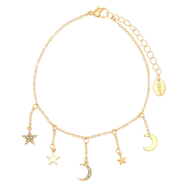 Gold Celestial Charm Anklet,