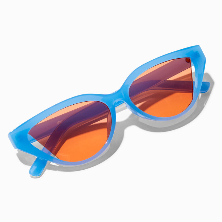 Translucent Blue Cat Eye Sunglasses,