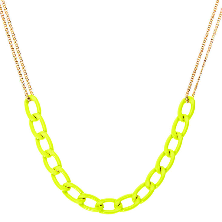 Gold Chain Link Statement Necklace - Yellow,