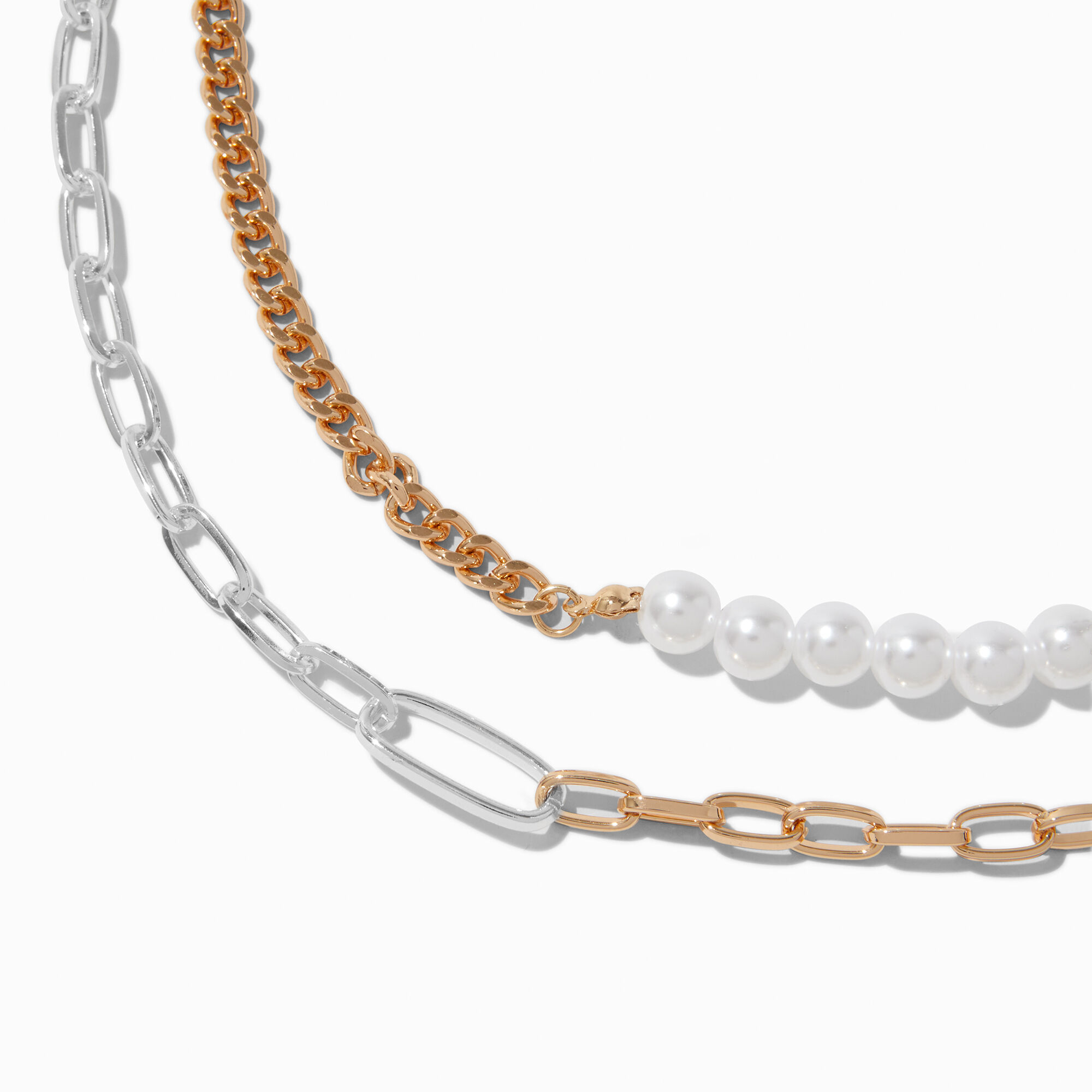 Mean Girls x ICING Mixed Metal Plated Pearl Chain Multi Strand Necklace Icing US