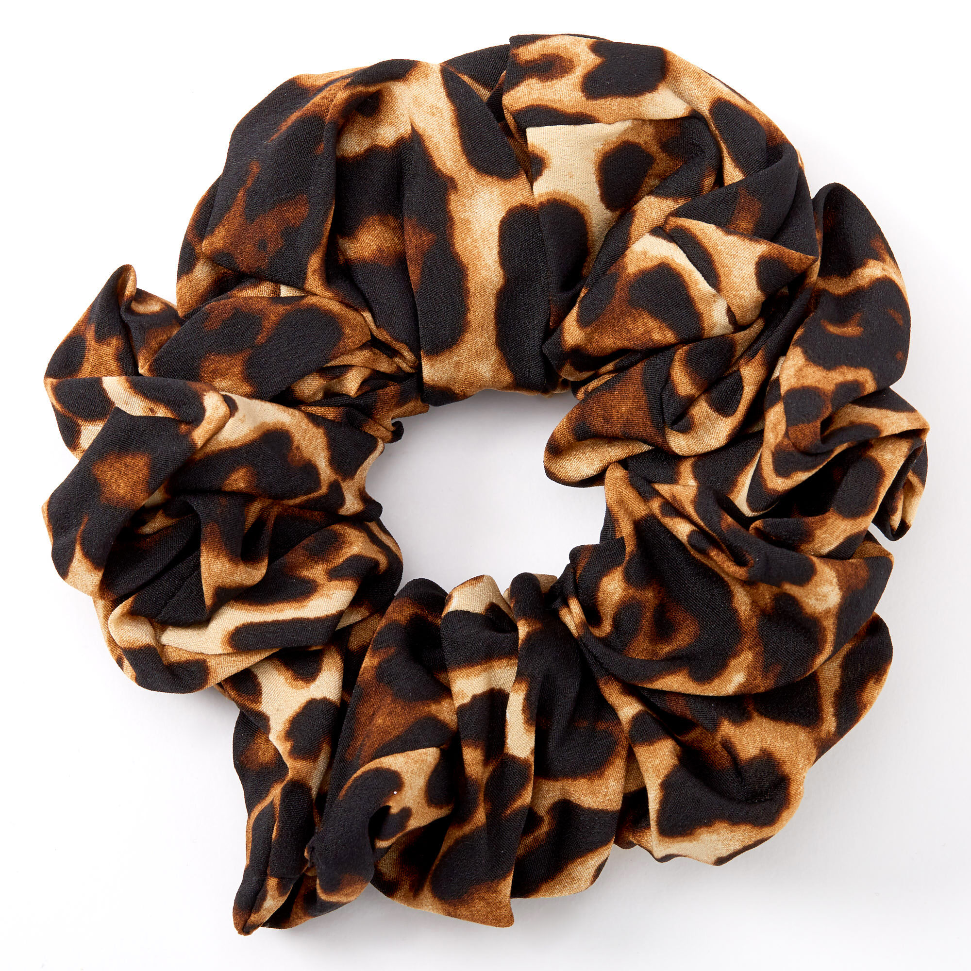 Giant Dark Leopard Hair Scrunchie Brown Icing US