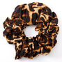Giant Dark Leopard Hair Scrunchie - Brown,