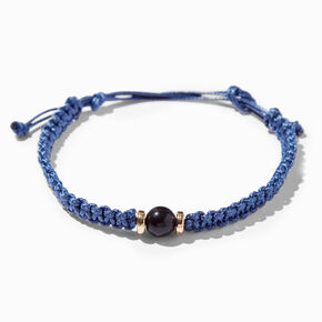 Navy Pearl Woven Adjustable Bracelet,