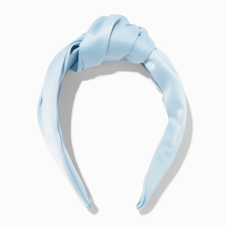 Light Blue Silk Knotted Headband,