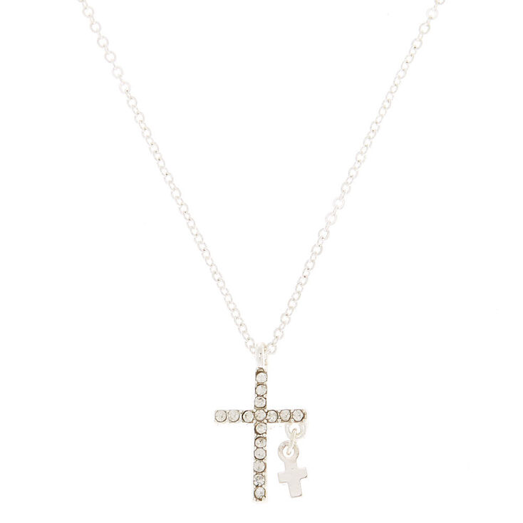 Silver Cross Pendant Necklace,