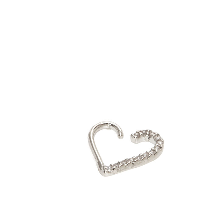 Half Heart Crystal Daith Earring,