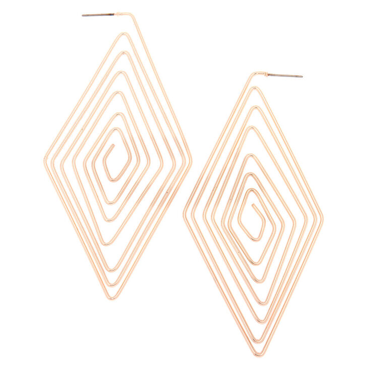 Rose Gold 80MM Diamond Spiral Hoop Earrings,
