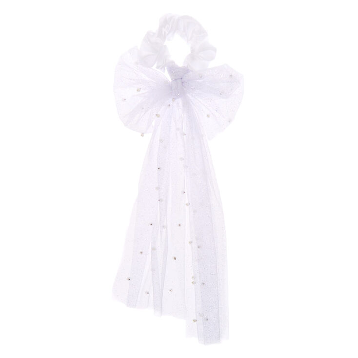 Bridal Veil Hair Scrunchie - White,