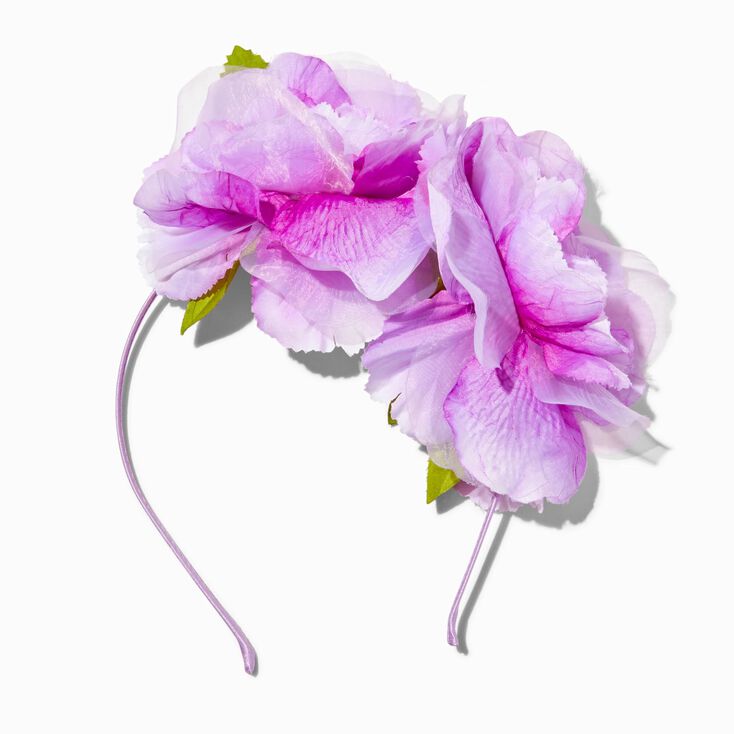 Side Purple Flower Headband,