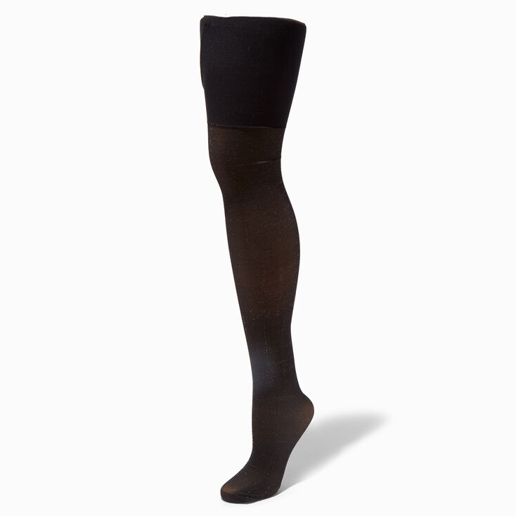 Black Shimmer Tights - S/M,