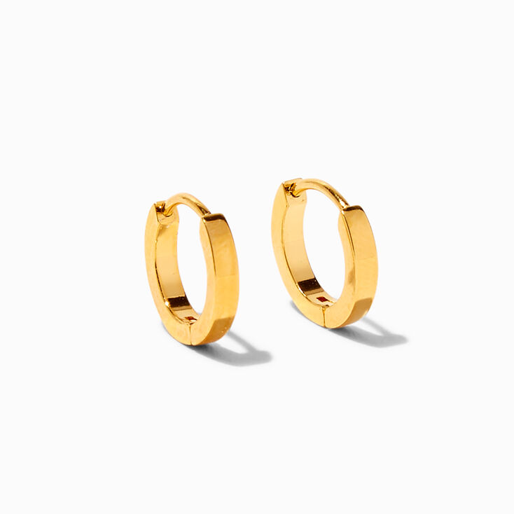 Icing Select 18k Yellow Gold Plated Titanium 8MM Clicker Hoop Earrings,