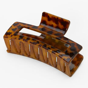 Brown Medium Rectangle Tortoiseshell Hair Claw,