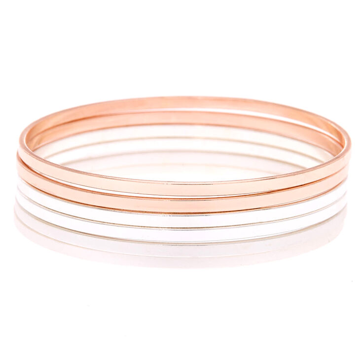 Light Mixed Metal Bangle Set,