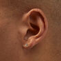 Icing Select Gold-tone Titanium Cubic Zirconia Tripod Flat Back Stud Earrings,