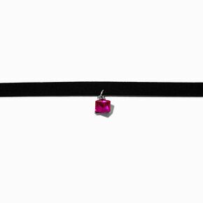 Pink Cube Pendant Choker Necklace ,