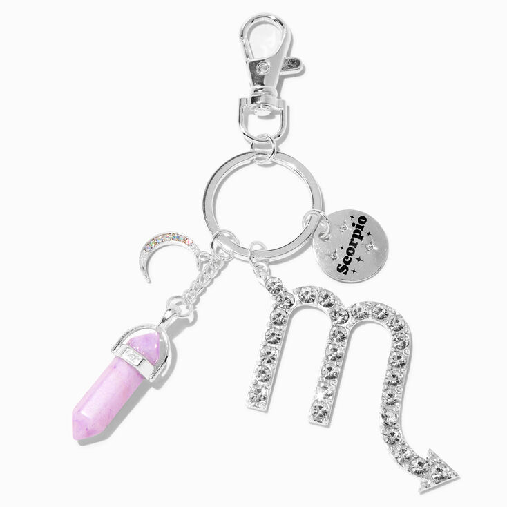 Scorpio Mystical Gem Silver Zodiac Keychain,