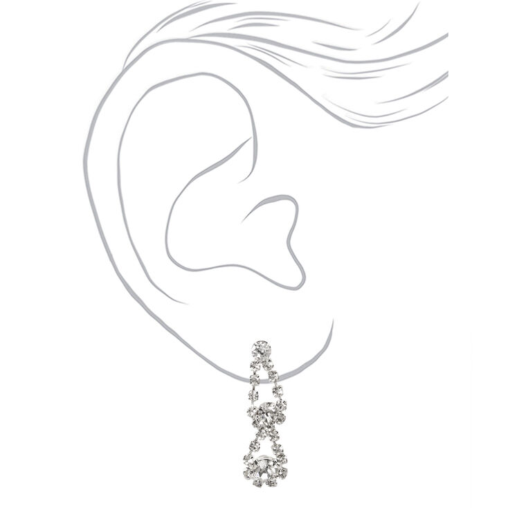 Silver Rhinestone Looped Jewelry Set - 2 Pack,