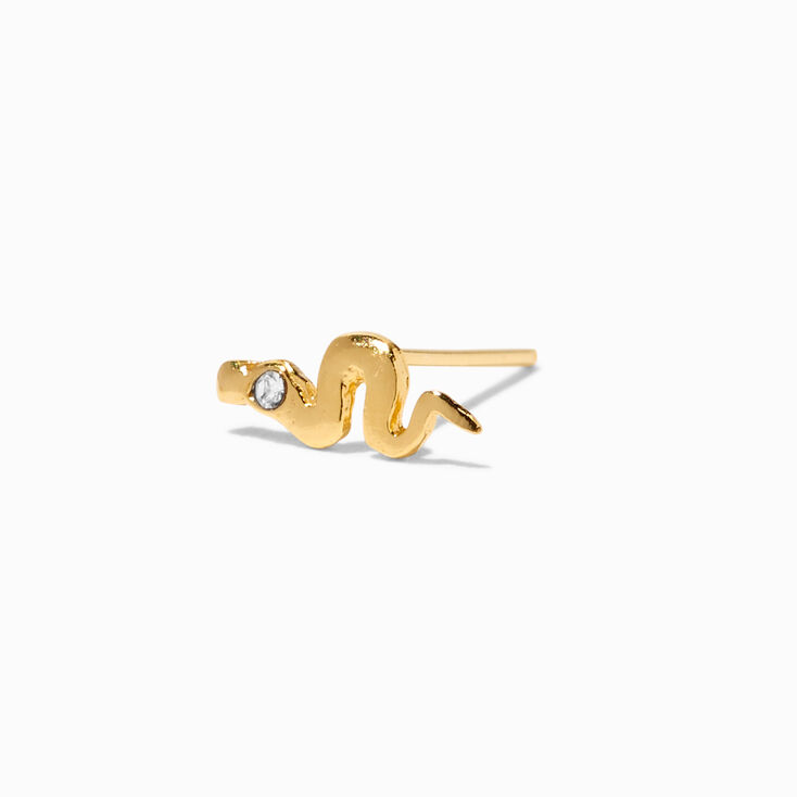 Sterling Silver Gold 22G Snake Nose Stud,