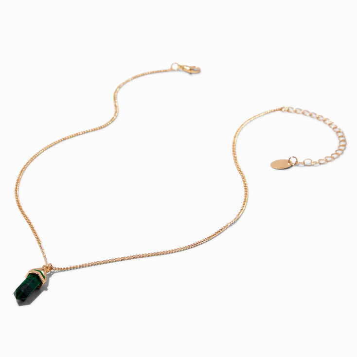 Faux Malachite Mystical Gem Pendant Necklace,