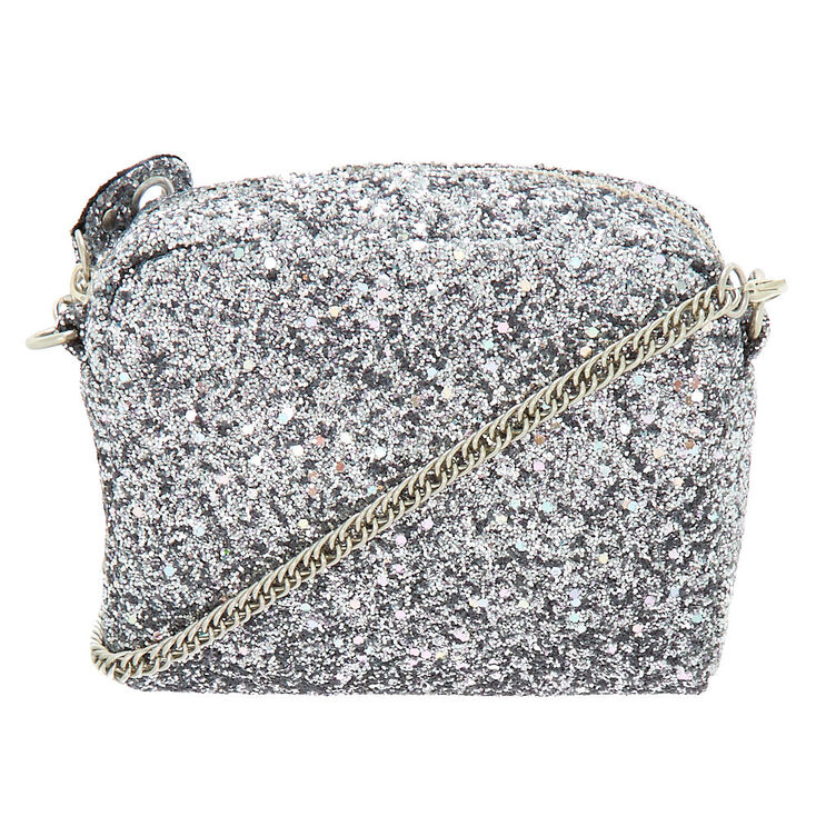 Mini Glitter Crossbody Bag - Silver | Icing US